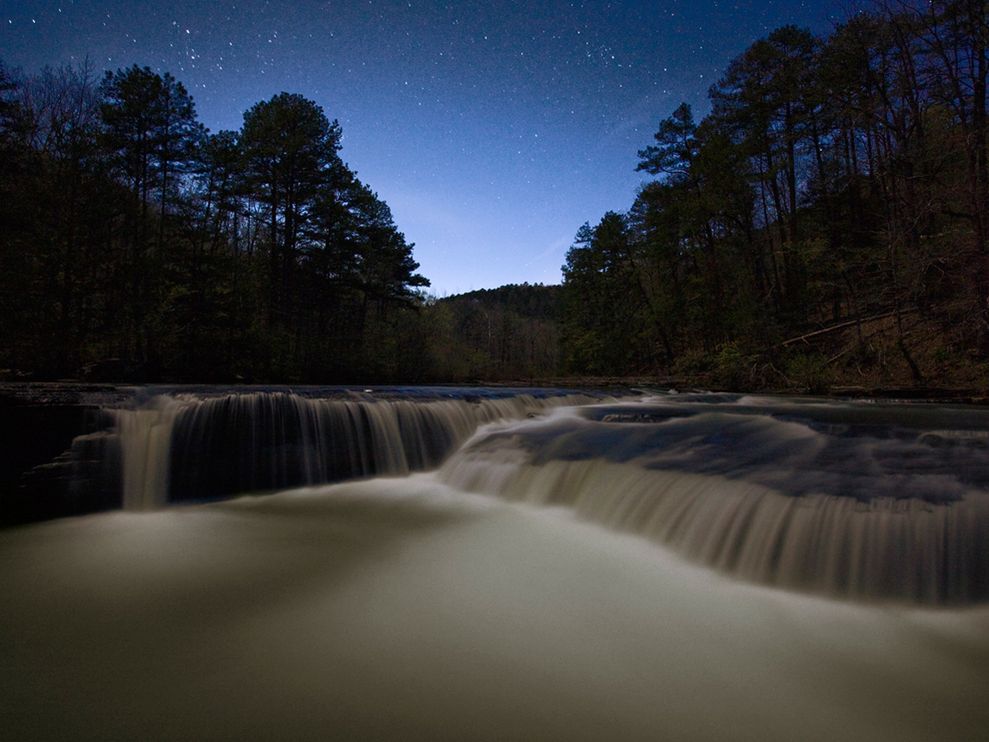 Haw Creek Falls, Arkansas, at Night