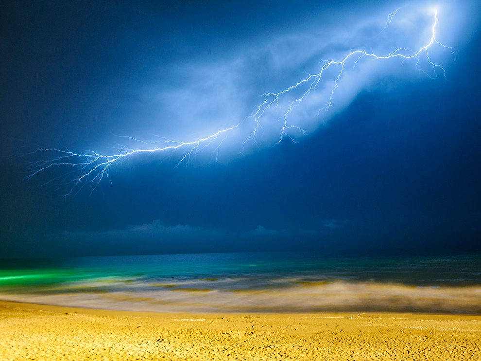 Lightning, Caspian Sea, Iran